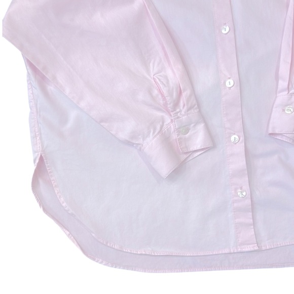Zara Long Sleeve Button Down Oversize Cotton Top Pink Size Large - Picture 7 of 8